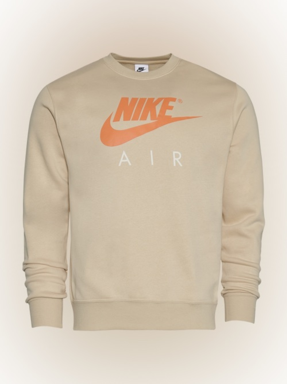 Men’s Nike Air Crew Fleece Sweatshirt in Rattan/Orange